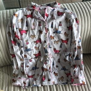 Button up pajama shirt with dogs
